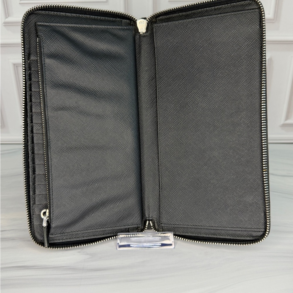 Prada Large Saffiano Leather Zip Around Travel Organizer Wallet | Full Set - Picture 6 of 11